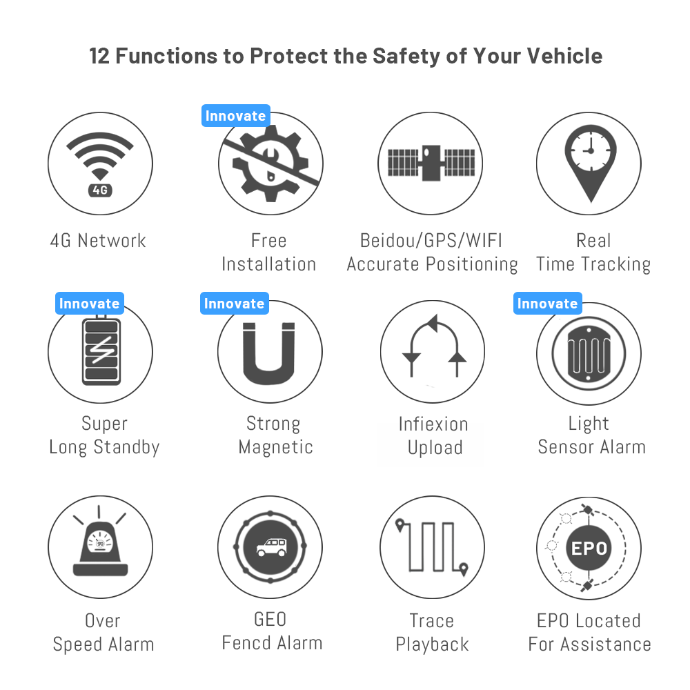 Anti-theft Light Sensor Alarm Portable Wireless Car Tracking Devices 4G GPS Tracker Vehicle with Free APP GT04