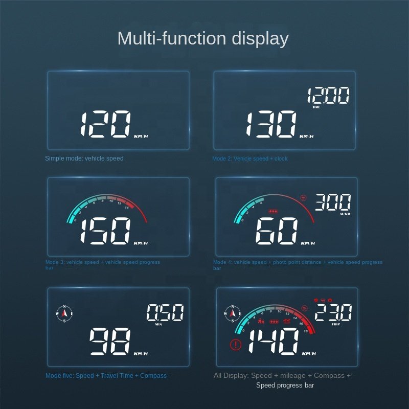 Universal Smart Gauge Head up Display Gps HUD M22 Smart Digital Speedometer with Temp Alarm Functions for All Cars