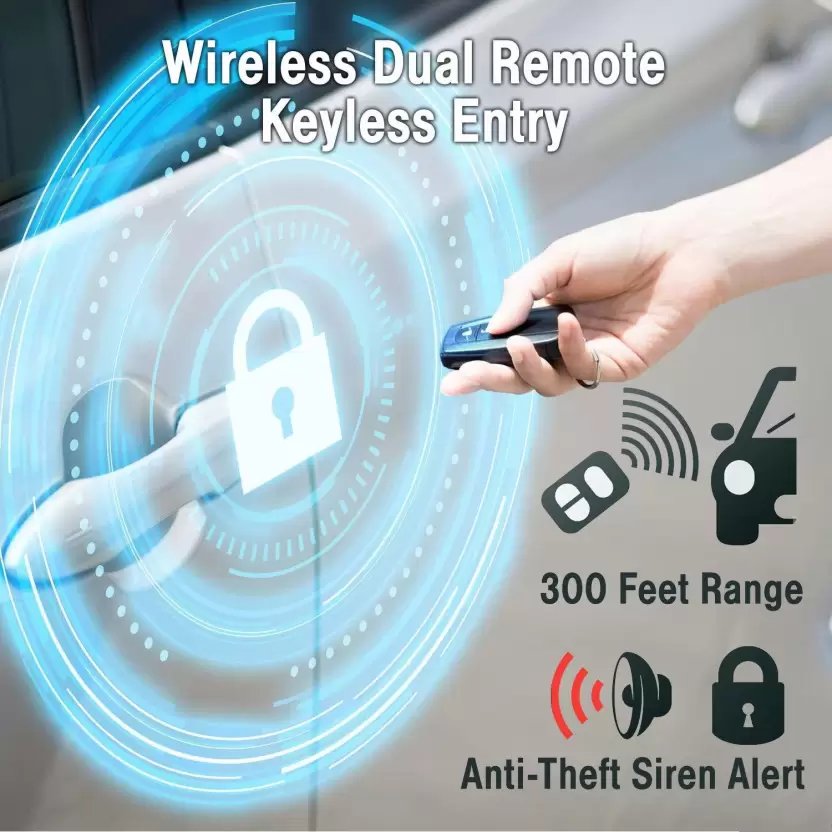 India Universal Car Alarm Door Lock Keyless Entry System with Trunk Release Button Remote Central Locking Kit