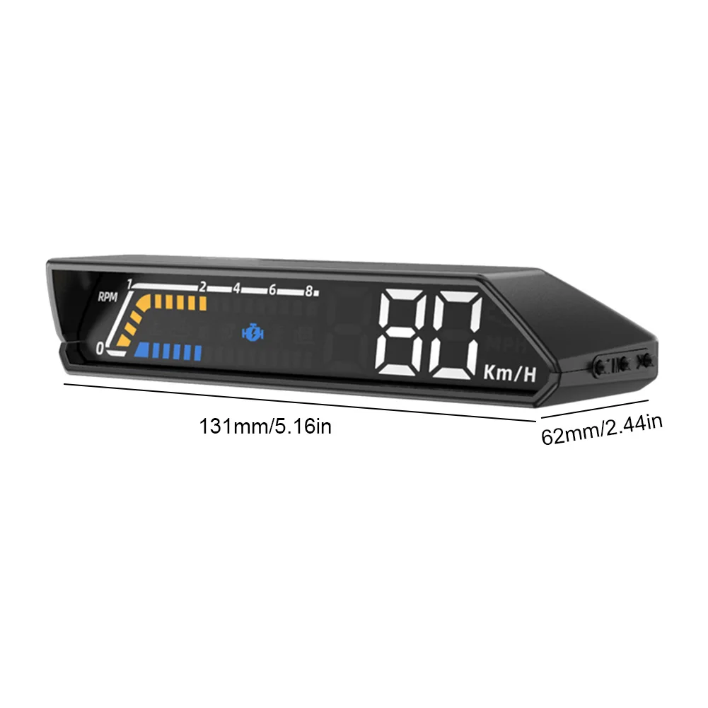 OBD Multifunctional Car Instrument Dual Display Screen OBD2 HUD Transmission Oil Temperature Monitoring Digital Speedometer