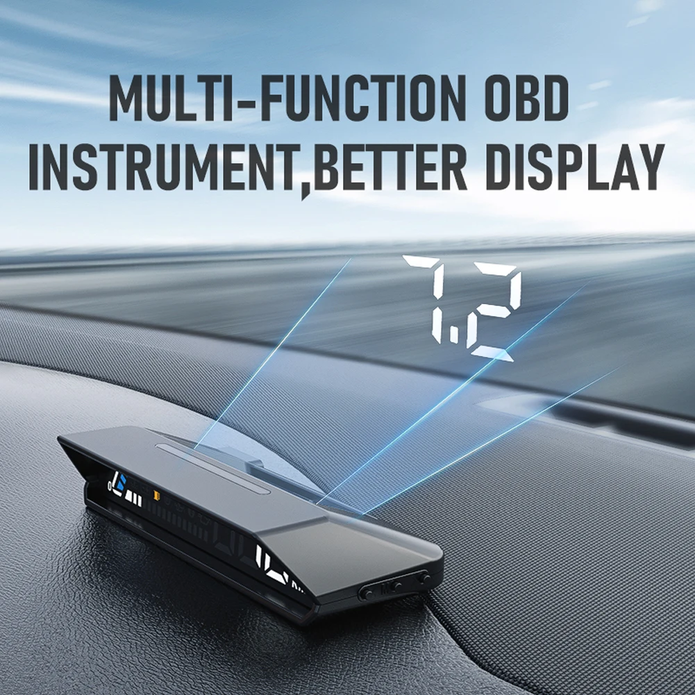 OBD Multifunctional Car Instrument Dual Display Screen OBD2 HUD Transmission Oil Temperature Monitoring Digital Speedometer