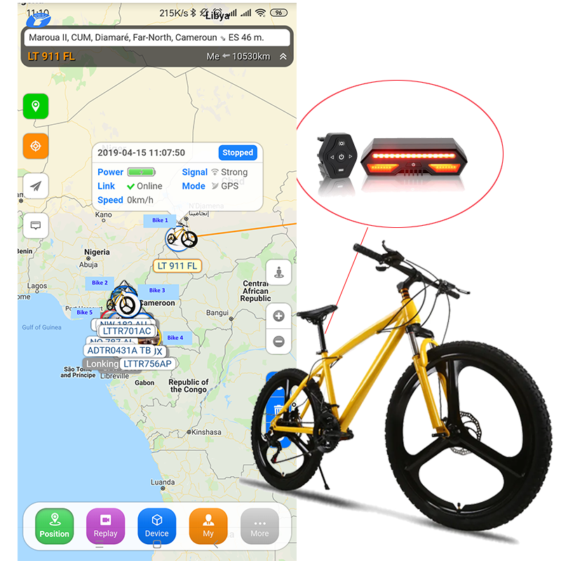 Bicycle Computer GPS tracker Module Wireless 2400mah Rechargeable Battery Powered GPS tracker with Sim Card