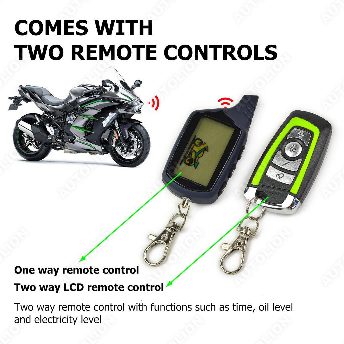 Prestige 2-way Motorcycle Alarm System PKE Passive Keyless Entry Remote Engine Start Anti-cutting Alarm