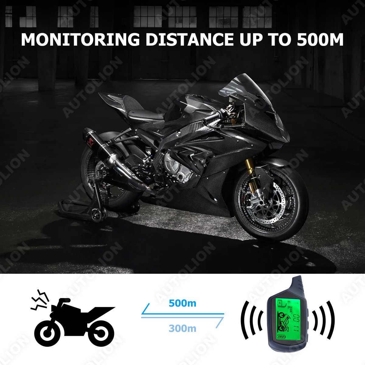 Prestige 2-way Motorcycle Alarm System PKE Passive Keyless Entry Remote Engine Start Anti-cutting Alarm