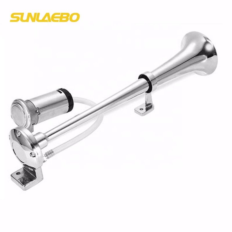 Super Loud 12v Train Horn Air Long Pipe Air Horn 12 Waterproof Aluminum Sliver Universal Pure Copper Car Horn 12v COAXIAL