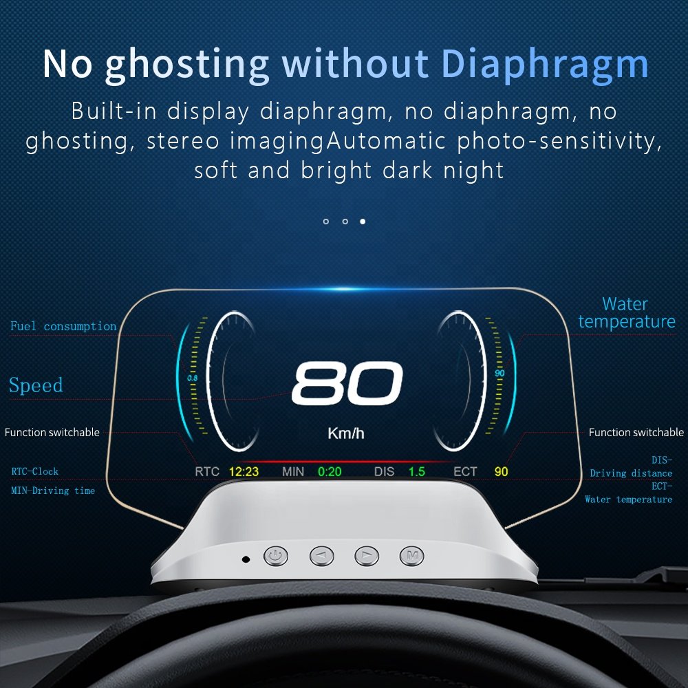 2025 Newest C3 Head up Display Digital Speedometer OBD+GPS Smart Gauge LCD Display Clock Water Temperature Functions Most Cars