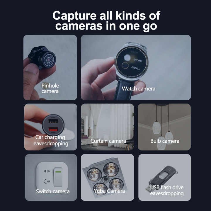 WT18 Professional Anti-Spy Device Wireless Bug Detector GPS Infrared Search Mini Eavesdropping Alarm with WiFi Connectivity