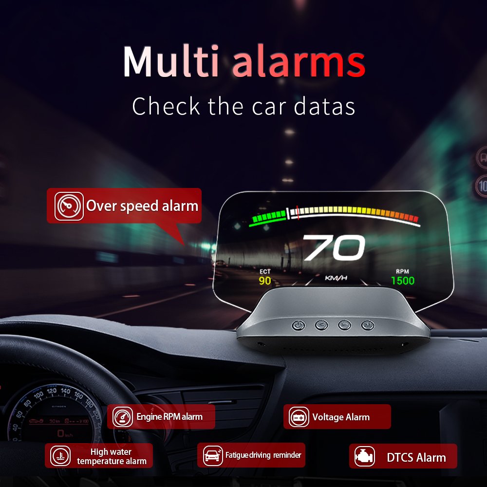 C3 HUD OBD2+GPS Dual System Navigation Heads up Display Multi Function Digital Speedometer OBD2 Gauge PSI Car Obd