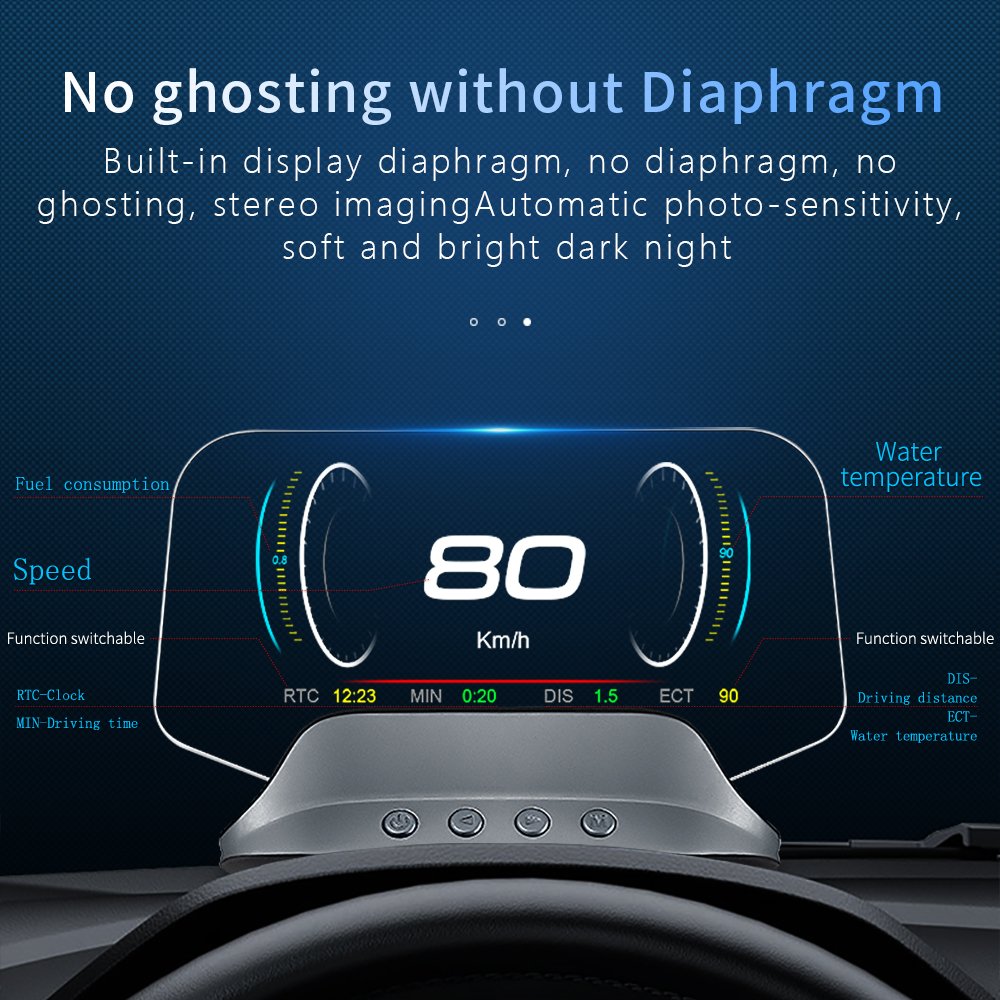 C3 HUD OBD2+GPS Dual System Navigation Heads up Display Multi Function Digital Speedometer OBD2 Gauge PSI Car Obd