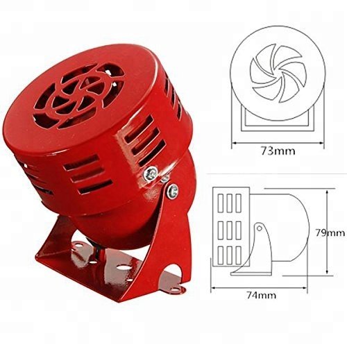 Automotive Air Raid Siren Horn Car Truck Motor Driven Alarm Red