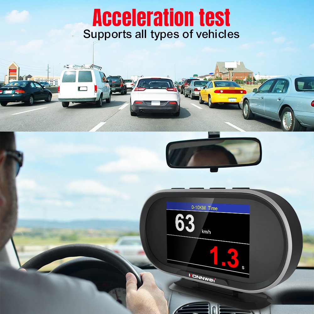 Hud Heads up Display Automotive Diagnostic Tools OBD2 Scanner Car Hud Head up Display KONNWEI KW206 OBD Gauge With Car Alarms