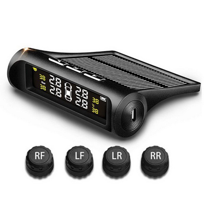 Smart Car TPMS Tyre Pressure Monitoring System Solar Power Digital LCD Display Auto Security Alarm Systems Tyre Pressure