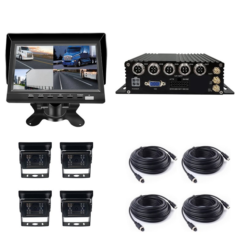 New Arrival 4CH 1080P HD Mobile DVR Truck Black Box with 4G GPS WIFI Remote Control Loop Recording Function for Bus or Truck