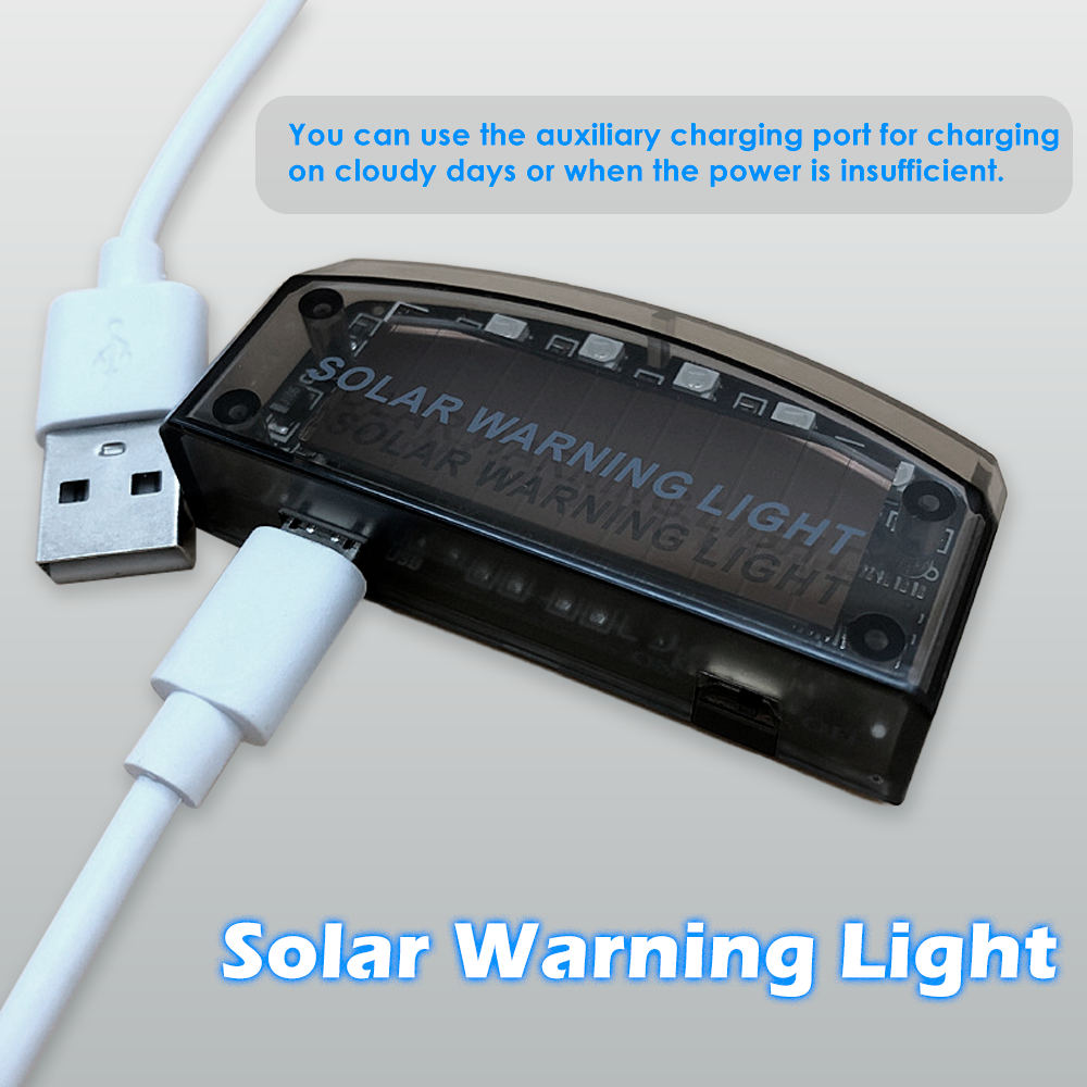 6 LED Car Alarm Warning Light Solar Power Simulated Security Anti-Theft Flashing Light Car Burglar Alarm Light