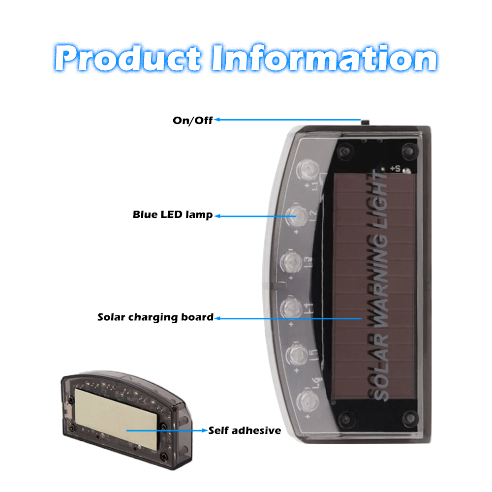 6 LED Car Alarm Warning Light Solar Power Simulated Security Anti-Theft Flashing Light Car Burglar Alarm Light