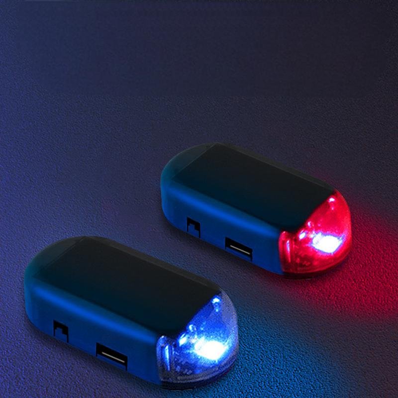 Car Simulation Security Light Solar Powered Simulated Alarm Wireless Warning Anti-Theft Caution Lamp LED Flashing