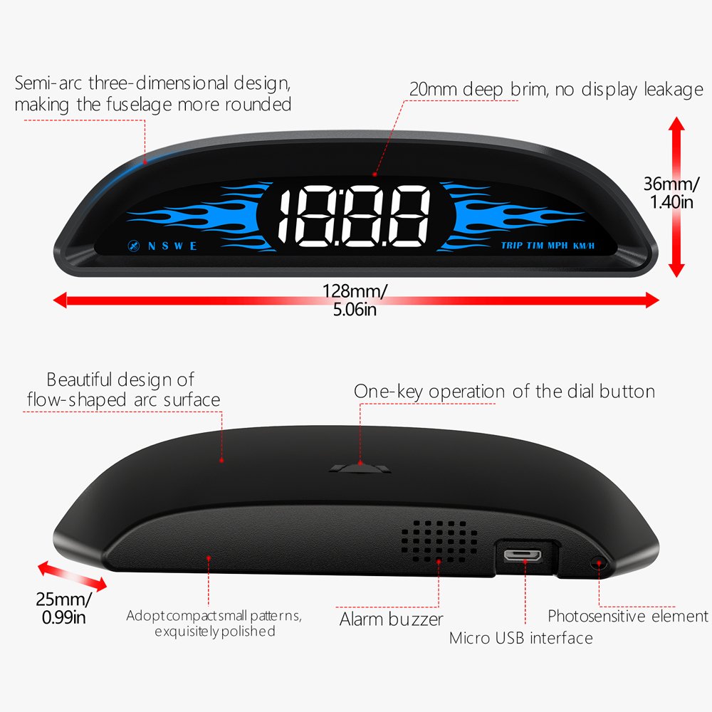G2 Head up Display Car GPS With KM/h MPH Overspeed Alarm Speedometer Smart Gadget Hud Digital Gauges Auto Electronics
