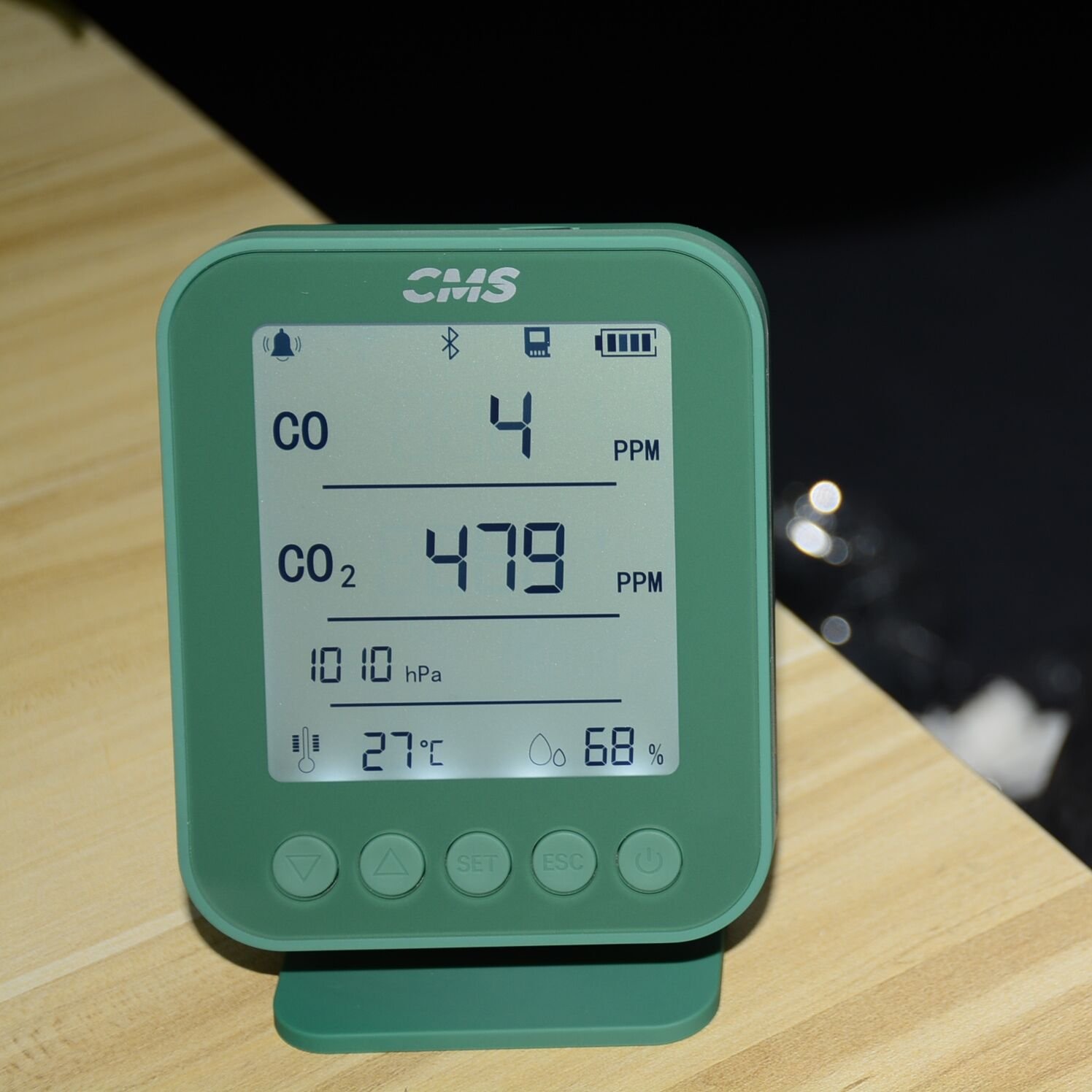 CO Co2 Gas Monitor Alarm Detector ,CO Sensor With LED Digital Display for Car, Outdoor,Battery Powered Carbon Monoxide Detector