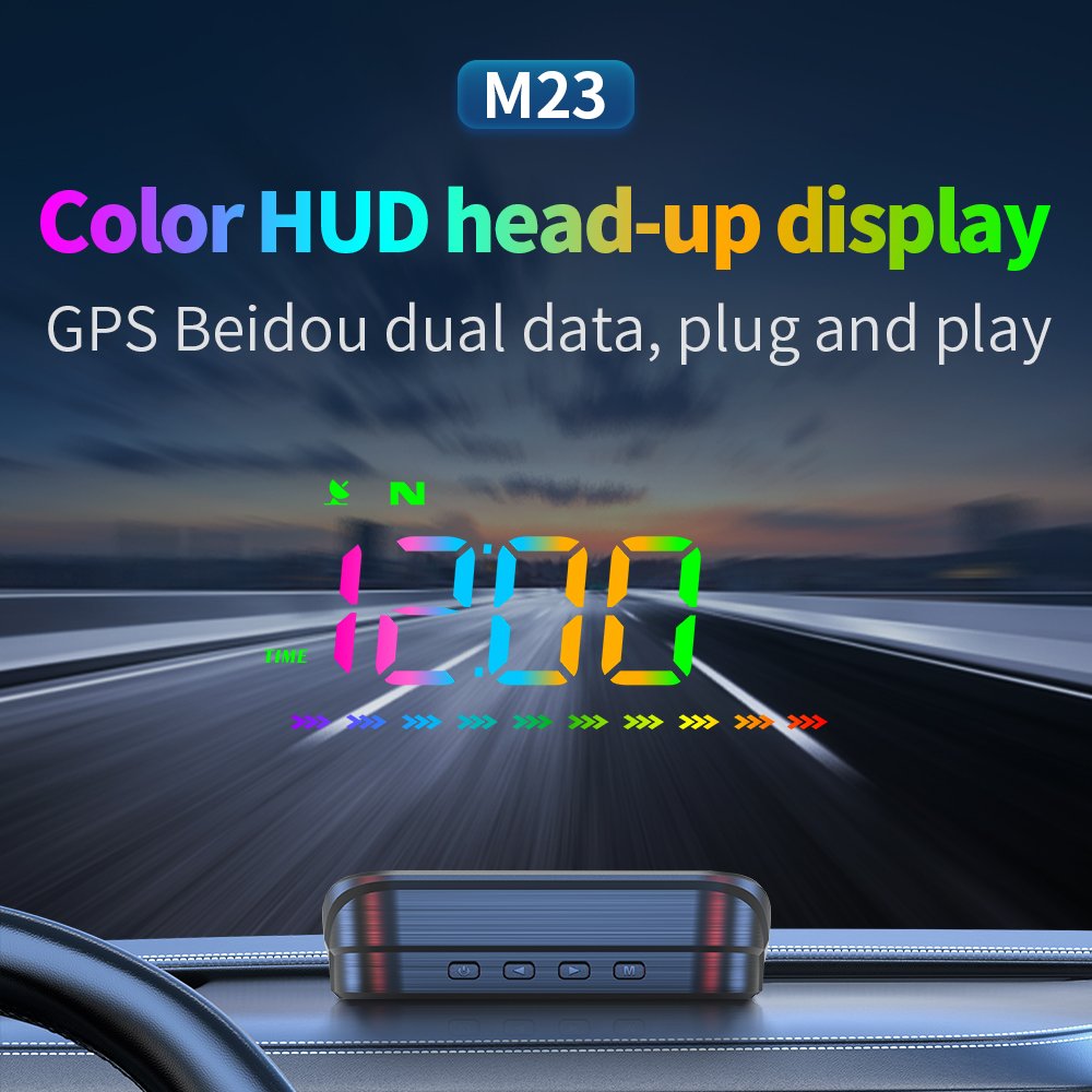 Podofo HUD Car Head-Up Display 3.5'' GPS Speeding Alarm Driving Speed Car Display GPS Digital Head up Display for Cars/Bus/Truck