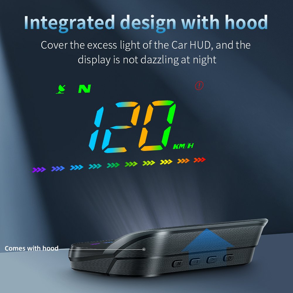 Podofo HUD Car Head-Up Display 3.5'' GPS Speeding Alarm Driving Speed Car Display GPS Digital Head up Display for Cars/Bus/Truck