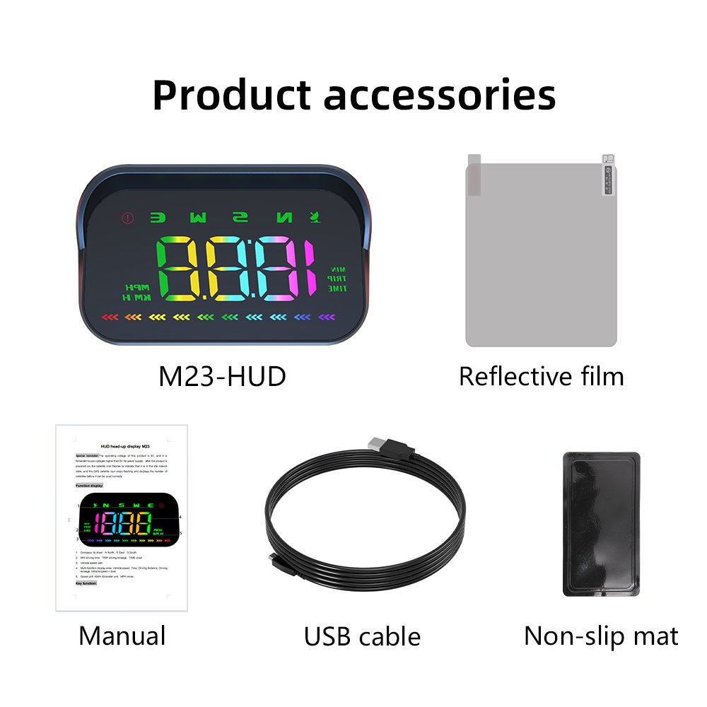 Podofo HUD Car Head-Up Display 3.5'' GPS Speeding Alarm Driving Speed Car Display GPS Digital Head up Display for Cars/Bus/Truck