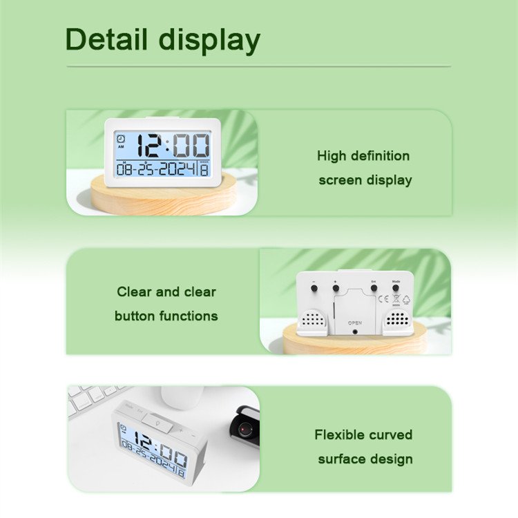 Alarm Function Desk & Table Car Clock Stylish LED Display Time Car Mounted Digital Clock ABS Square Contemporary Anniversary