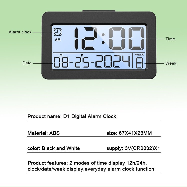 Alarm Function Desk & Table Car Clock Stylish LED Display Time Car Mounted Digital Clock ABS Square Contemporary Anniversary