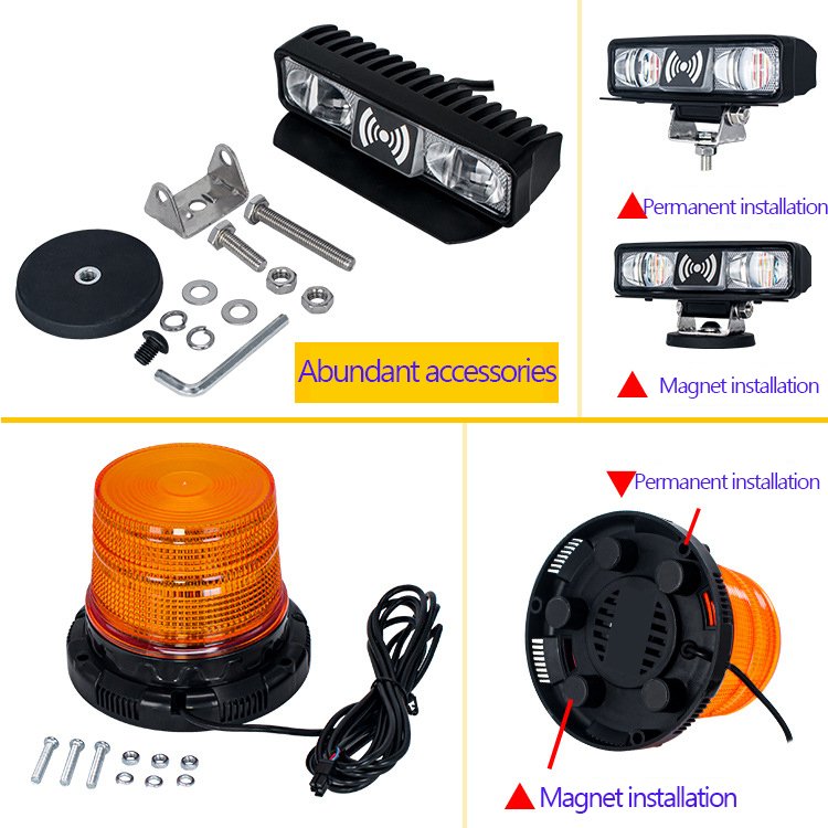 Sensors Integrated Warning Zone Light Adjustable Alarm Distance Intelligent Security Safety radar Alarm System with Horn 12-100v