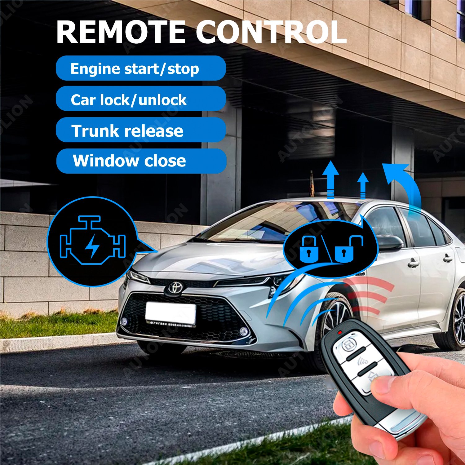 Full Functions PKE Engine Start Stop System PKE Keyless Push Button Start System Smart Key Car Alarm with Remote Engine Starter