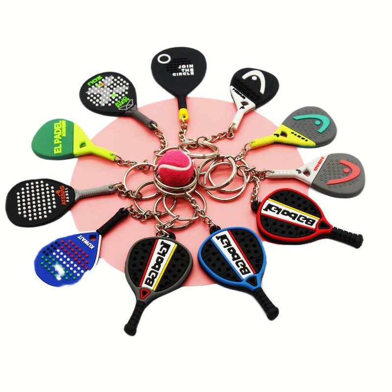 Sport Creative Metal Mini Tennis Racket Keychain Keyring Key Chain for Women Men Car Keyring Charm Bag Pendant