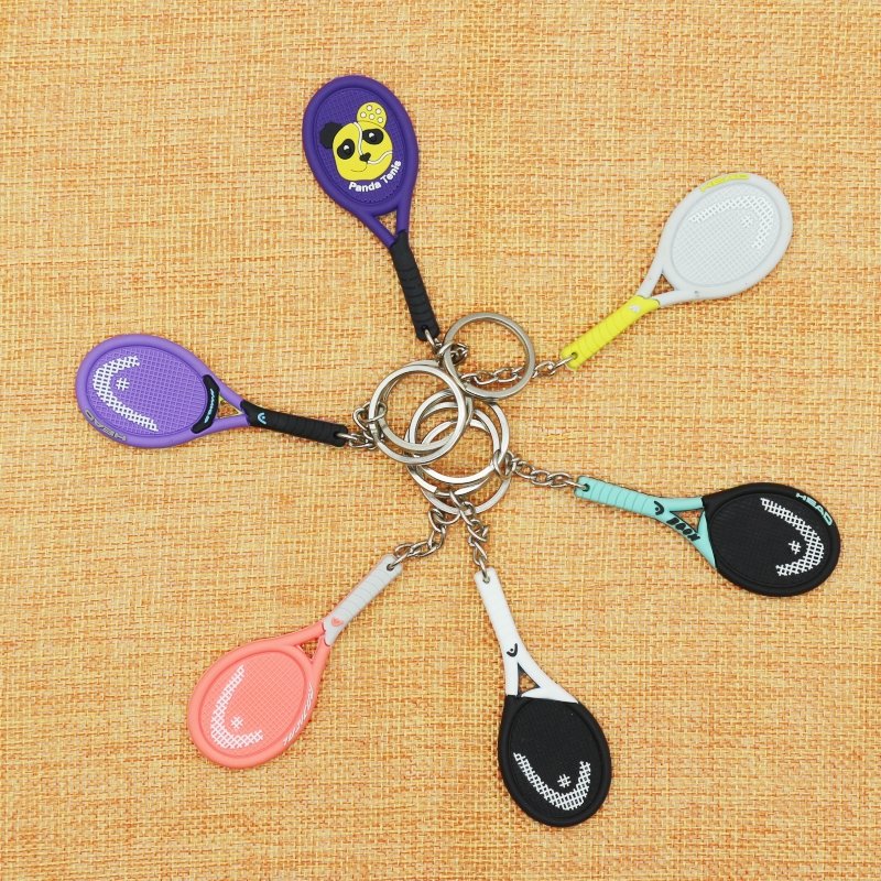 Sport Creative Metal Mini Tennis Racket Keychain Keyring Key Chain for Women Men Car Keyring Charm Bag Pendant