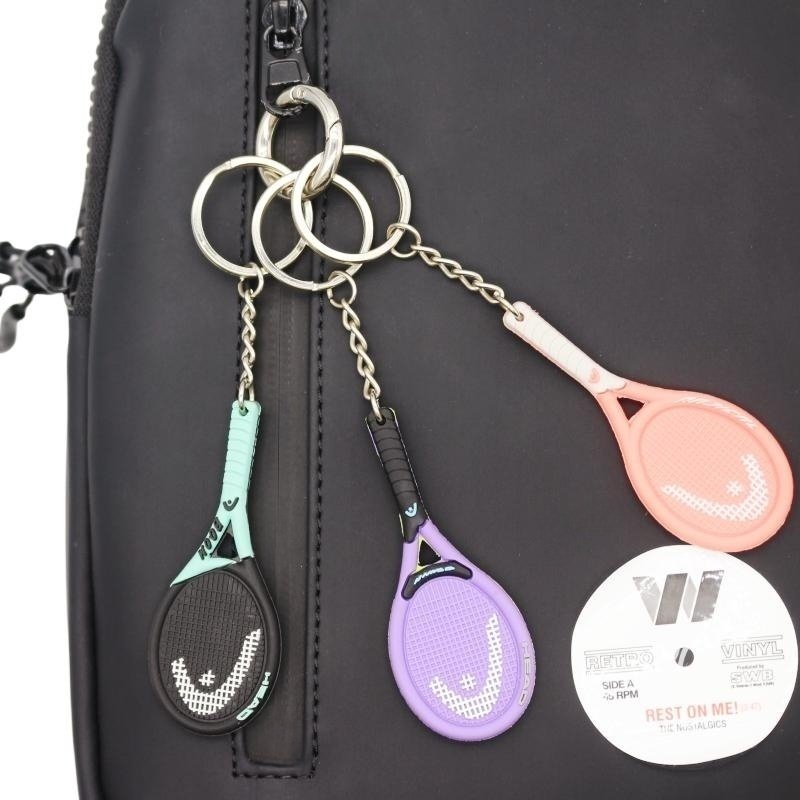 Sport Creative Metal Mini Tennis Racket Keychain Keyring Key Chain for Women Men Car Keyring Charm Bag Pendant