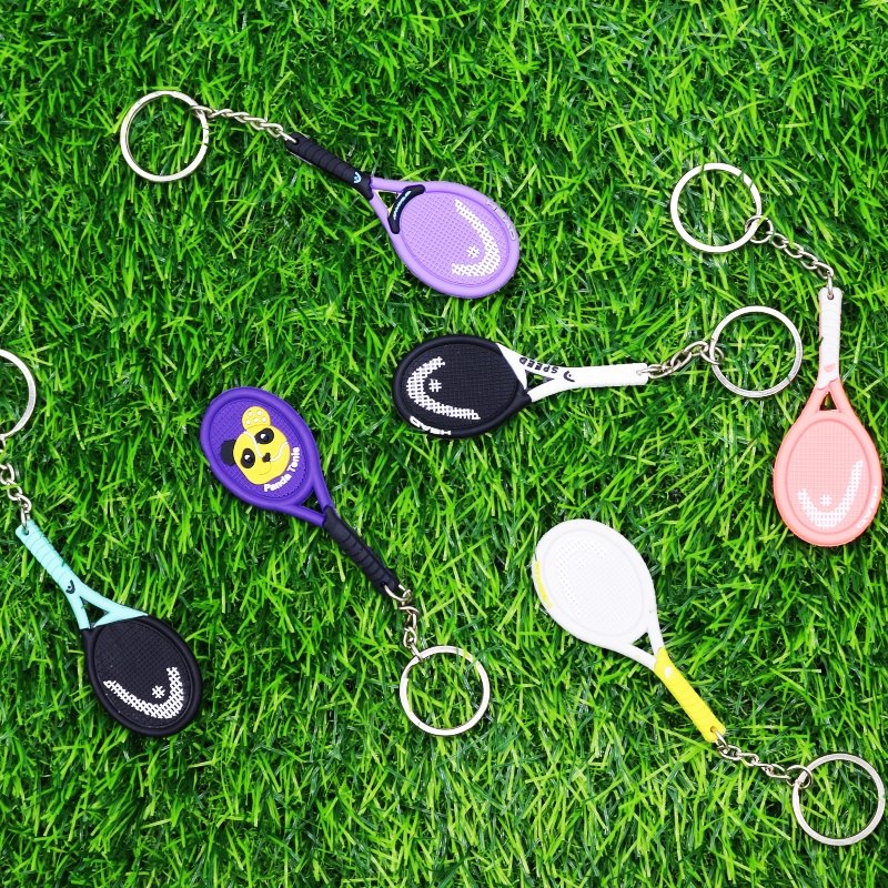 Sport Creative Metal Mini Tennis Racket Keychain Keyring Key Chain for Women Men Car Keyring Charm Bag Pendant