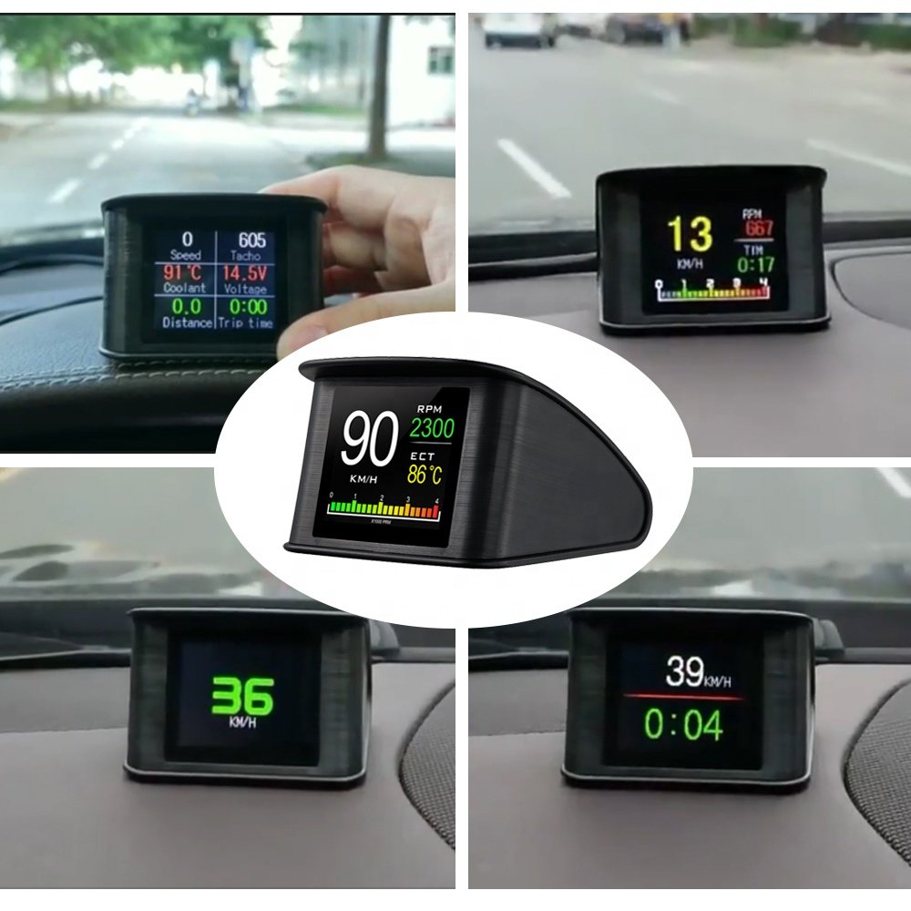 P10 OBDII Scanner Car Hud Smart Digital Gauge Speedometer HUD Car Speed Projector Alarms Vehicle Tools Car Speed