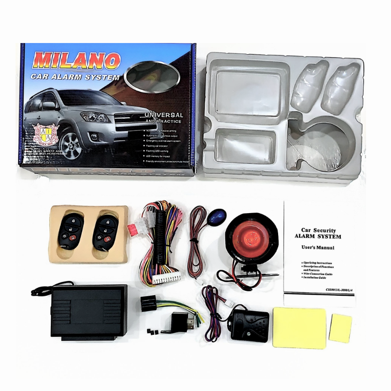 MILANO Security Car Alarm System Kit Vehicle Anti- Theft Anti-hijacking Immobilizer Alarm for Car Factory Price L3000F
