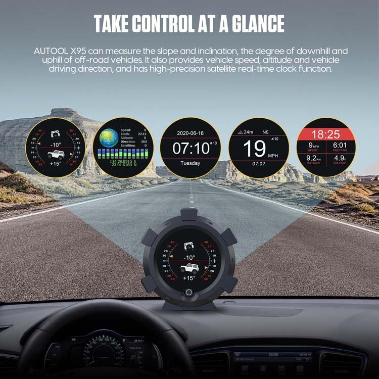 Multi-Function Odb2 Autool X95 Best Hud for Car Gps Heads up Display Speed Voltage Coordinates for All Cars