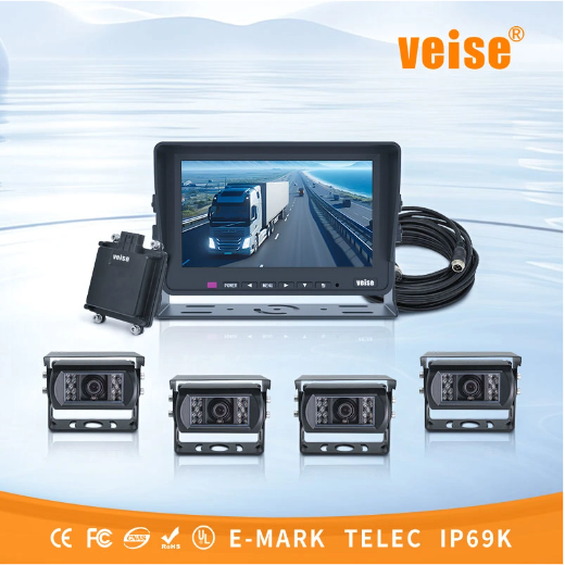Backup Camera System with 77GHz Millimeter Wave Radar and Radar Alarm Monitor for Heavy-Duty Vehicle Excavator Forklift