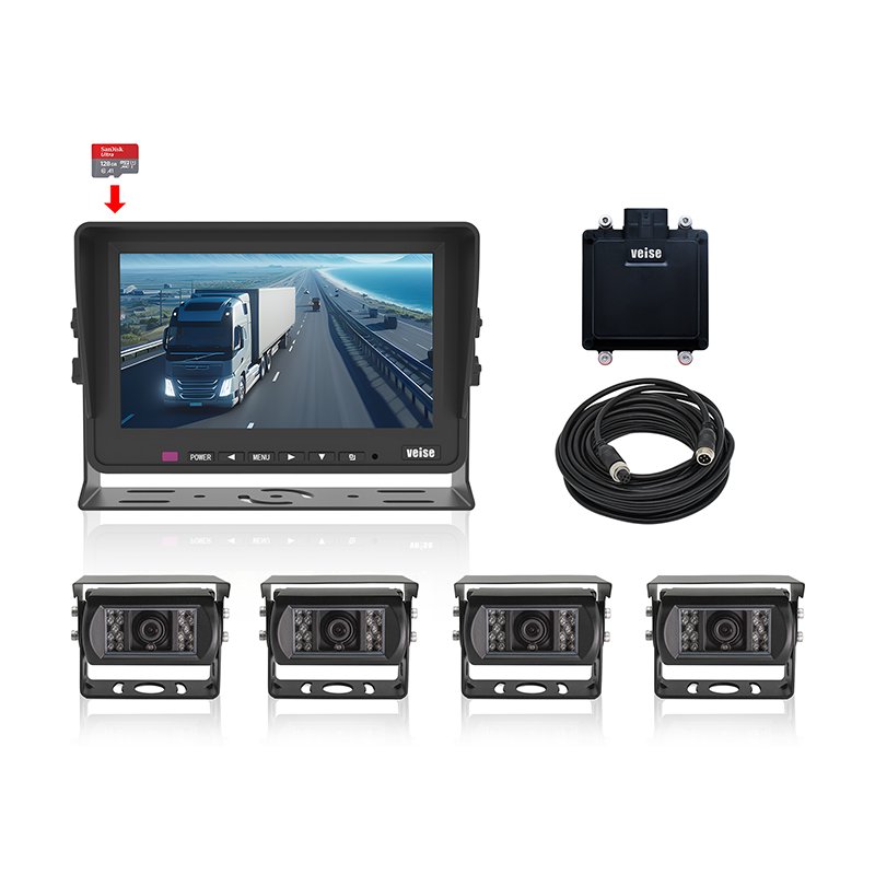 Backup Camera System with 77GHz Millimeter Wave Radar and Radar Alarm Monitor for Heavy-Duty Vehicle Excavator Forklift
