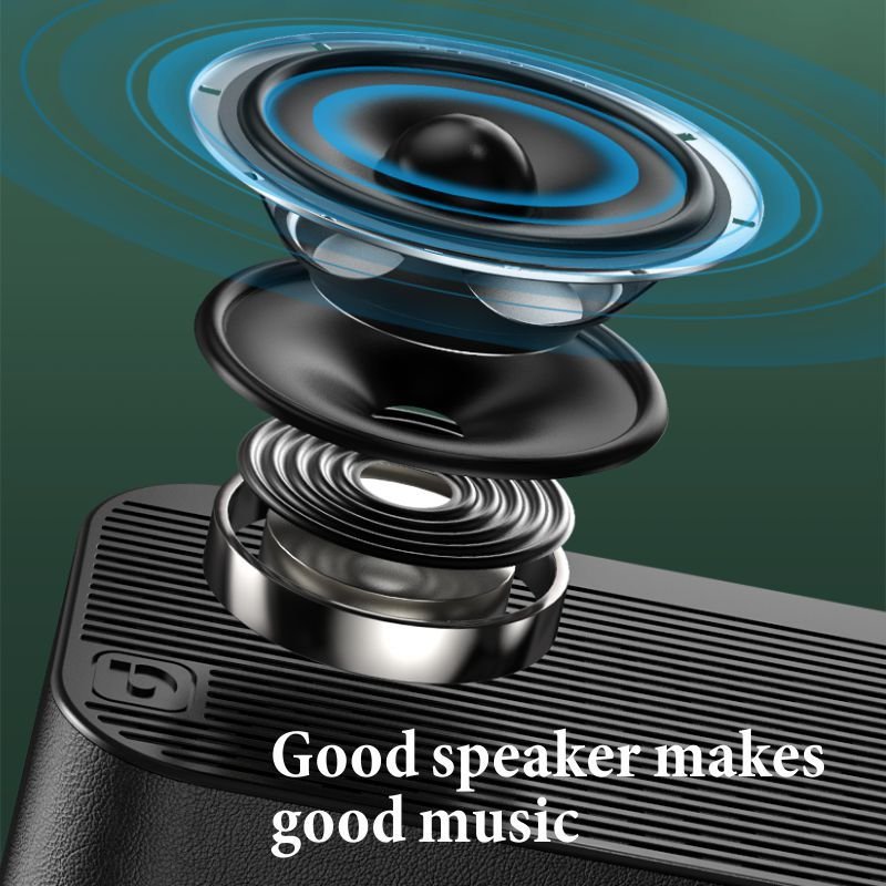 New Desktop Clock Alarm Clock Wireless Speaker Home Bedside Insertable Card Long Life Music Audio