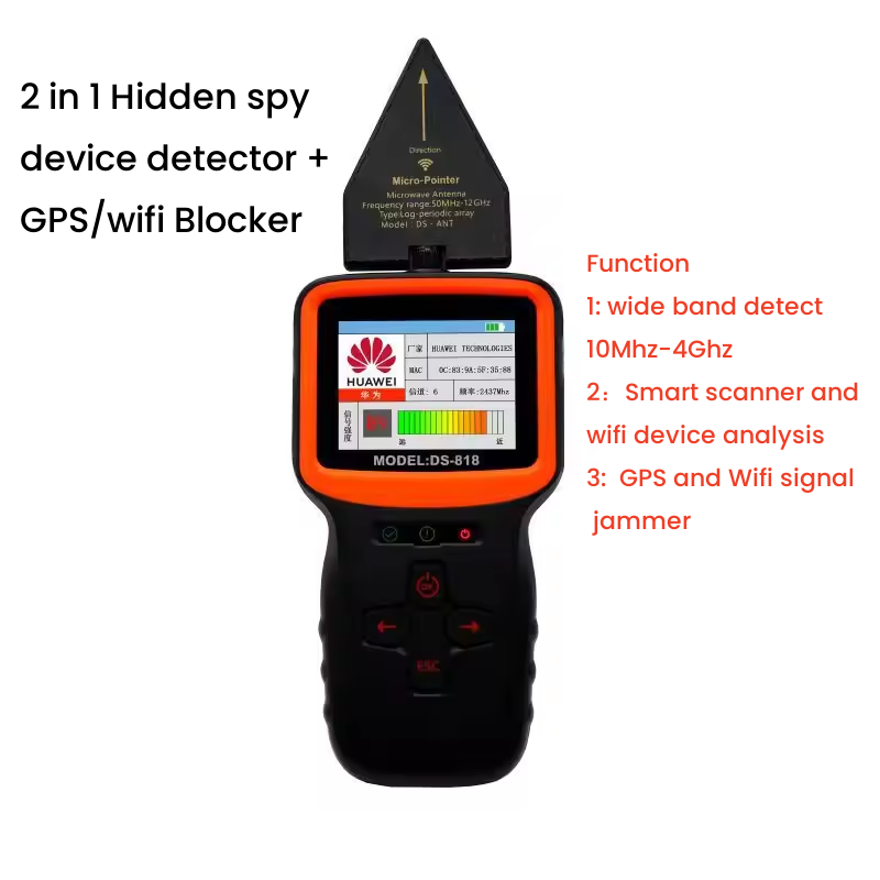 DS818 Portable Infrared Bug Car GPS Wifi Camera Mobile Phone Signal Tracker Scanner Detector Hidden Camera Finder Anti Spy
