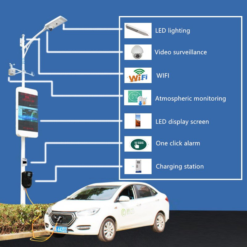 Wholesale Multi Function LED Smart Road Lighting Pole Intelligent WiFi Street Lamp EV Charging Station Street Lamp