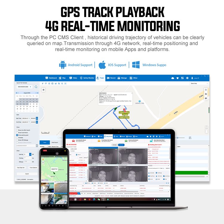 Hot Selling 4G Dashcam Gps Mdvr 4Ch Driving Recorder Cmsv6 4 Channel Car Dvr Dash Cam Video Camera