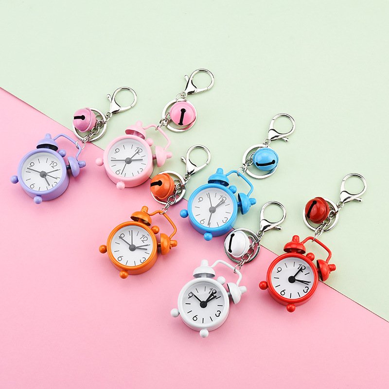 Xinxing New Creative Home Outdoor Portable Cute Mini Car Bag Accessories Event Gift Glass Alarm Clock Keychain