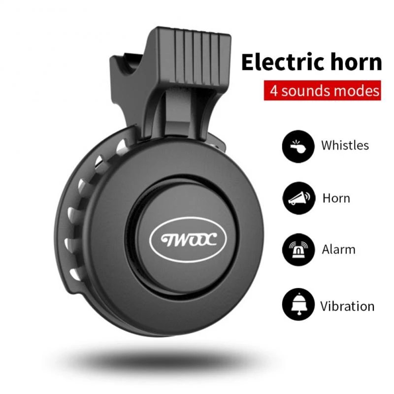 TWOOC T-002S Bicycle Horn 120db Electronic Bell Safety Trumpet USB Charging Cycling Alarm Audio Warning Siren Handlebar Bell