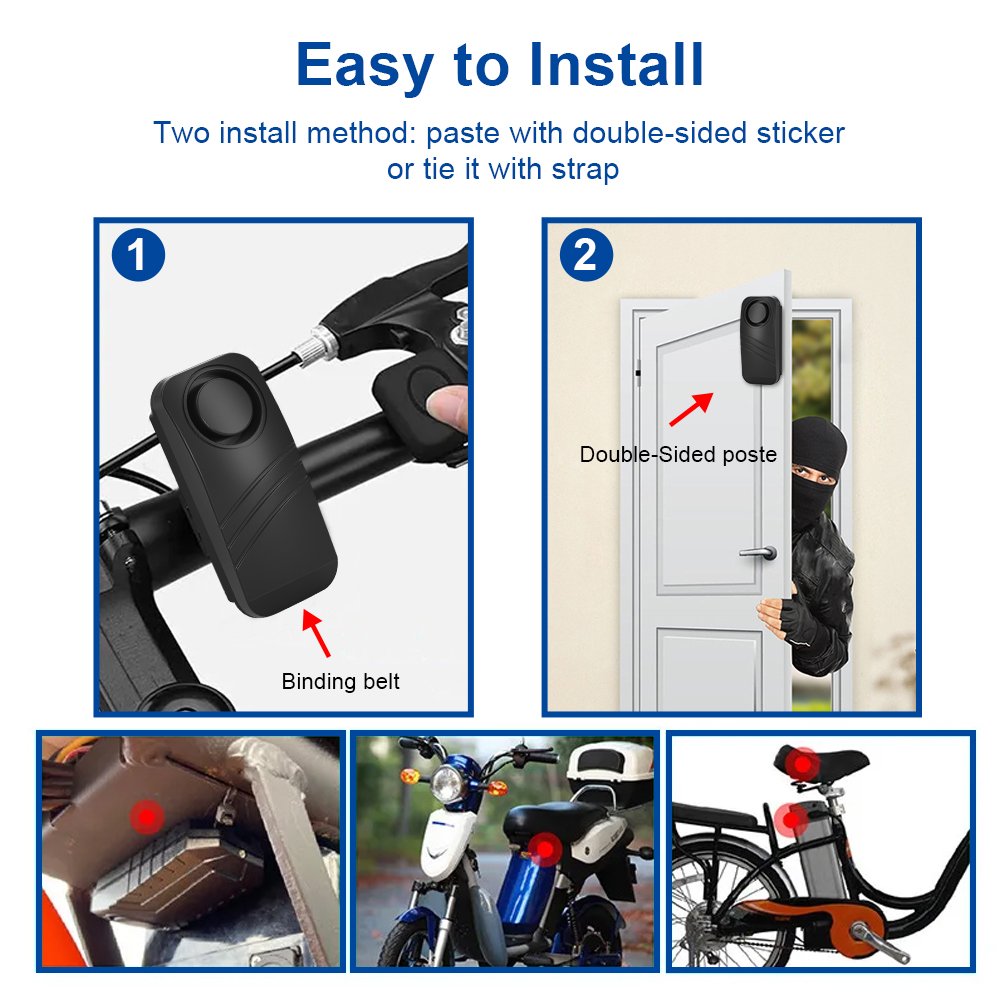 Simple Bicycle Motorcycle Vehicle Alarm with Remote Control and 100dB Sound