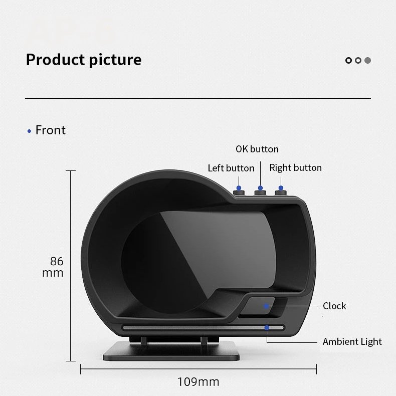 Lancol Multiple Interface Car 3.5inch LED Head-up Display Simple HUD Tpms Display OBD2 Gauge