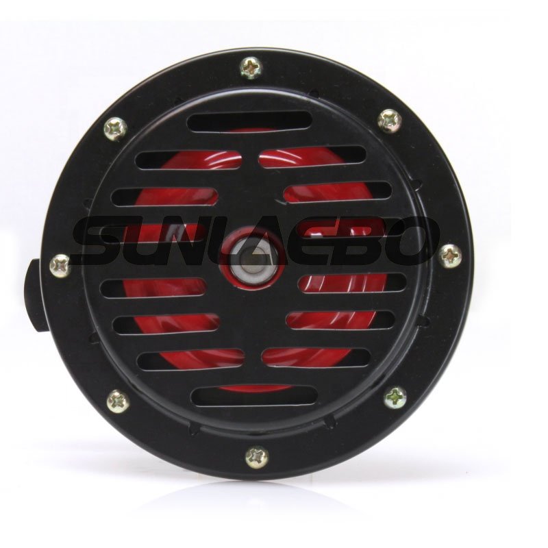 Best 125mm Black and Red 12Volt Loudest Disc Type Electric Car Horn Kit for Truck Motorcycle