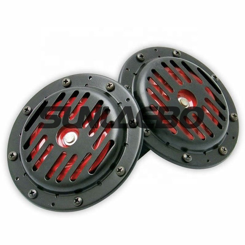 Best 125mm Black and Red 12Volt Loudest Disc Type Electric Car Horn Kit for Truck Motorcycle