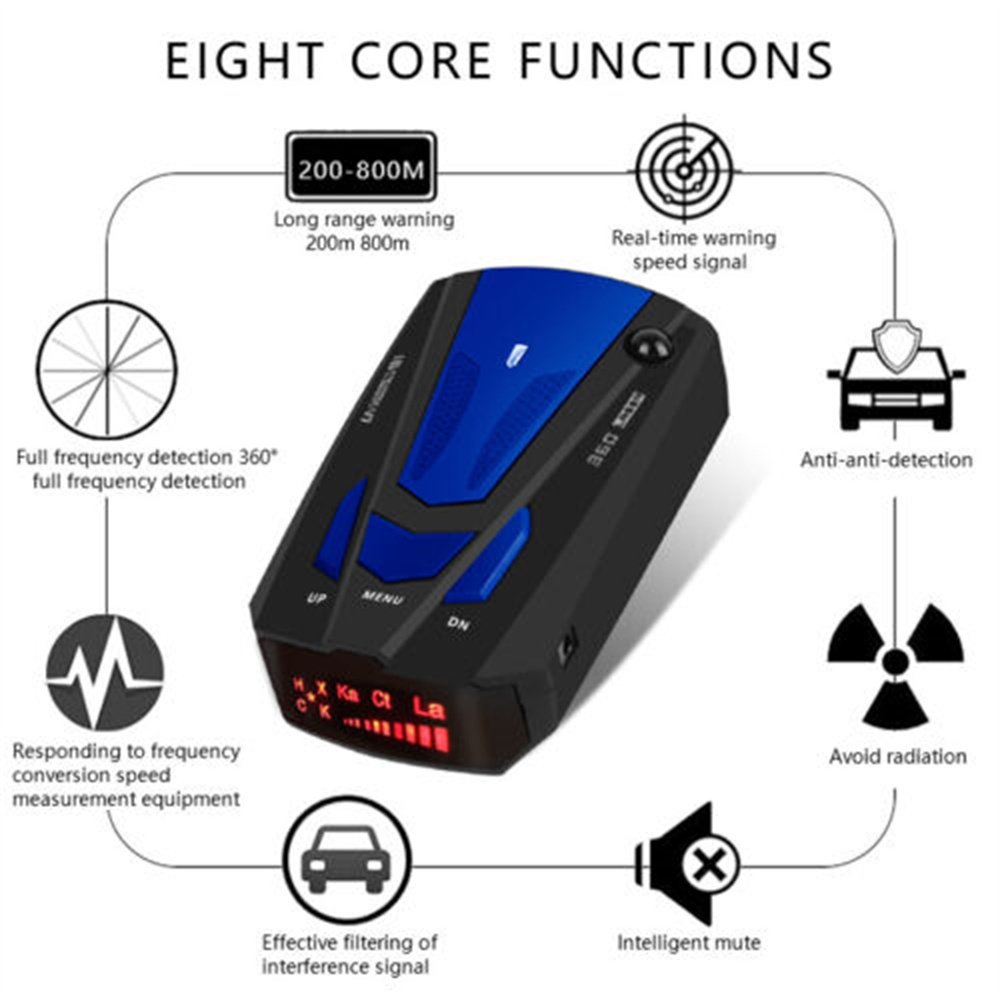 Car Anti Radar Laser Scan Mobile Speed Measuring Alarm Radar Detector Voice Alert
