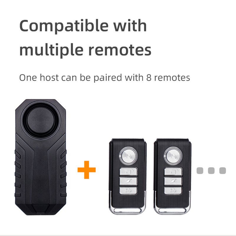 IP65 Wireless Vibration Sensor Alarm System 113dB Bike Alarms for Bicycle Anti-Theft Wireless Remote Control Bike Alarm